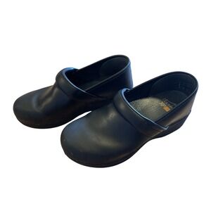Dansko XP 2.0 Black Leather Professional Clogs Nursing Chef Work Shoes Womens 38